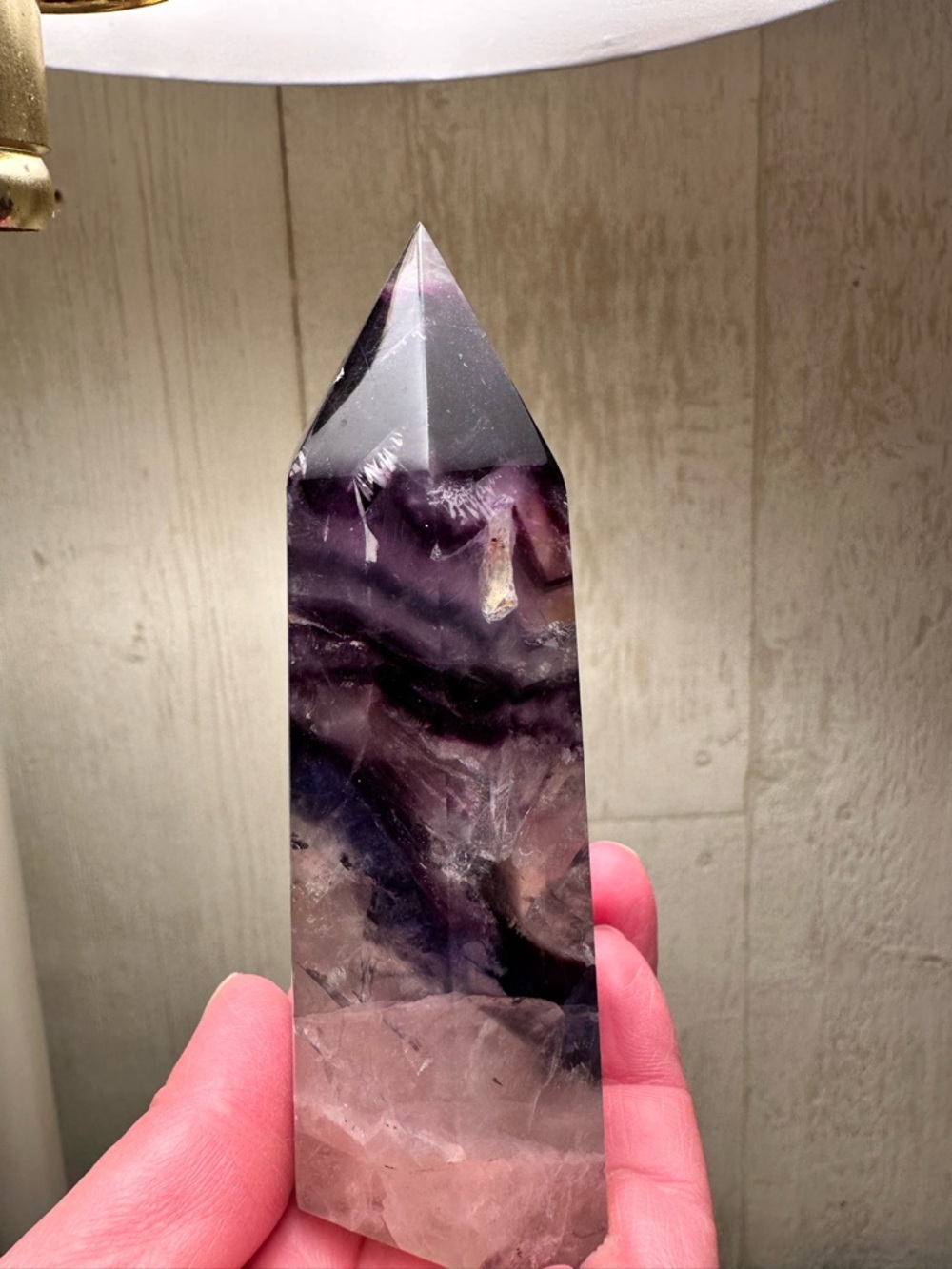 Polished Fluorite Crystal Point - High Quality with Feathering